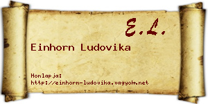 Einhorn Ludovika névjegykártya